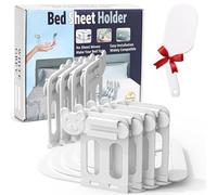 Bed Sheet Holders for Corners, Upgrade Bed Sheet Grippers Locks, 4 pieces Sheet Locks for Fitted Sheets, Heavy Duty Clips, Stays in Place All Night, Easy Install, Universal Fit for Home, Dorm & Hotel