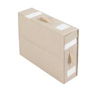 Bed Sheet Organiser, Foldable Closet Organizer for Under Bed, Folding Bedding Cover Storage Bag Box, 2 Visual Windows Closet Containers and Organizers for Sheets, Blankets, Clothes (Beige 1 Pack)