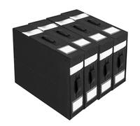 Bed Sheet Organiser, Foldable Closet Organizer for Under Bed, Folding Bedding Cover Storage Bag Box, 2 Visual Windows Closet Containers and Organizers for Sheets, Blankets, Clothes (Black 4 Pack)