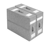 Bed Sheet Organiser Storage,2 Pack Foldable Linen Wardrobe Organiser with Window and Label,Foldaway Closet Storage Bins,Folder Bedding Storage Box with Zip for Blanket,Duvet Cover Set,Bed Sheet Set