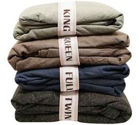 Bed Sheet Organizer and Storage Size Label Bands | Sheets Set Organizers for Linen Closet - Labeled Elastic Bedding Sheet Keepers Straps for Organizing Foldable Bedsheet Sets (Full 4PCs Pack | Cream)