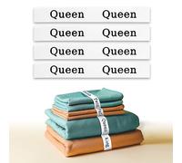 Bed Sheet Organizer Bands For Linen Closet (Queen 4 Pack), Elastic Bedsheet Strap Set, Bedding Sheet Keeper For Laundry Room Organization And Storage, Fastener Label For Organzing Pillow & Duvet