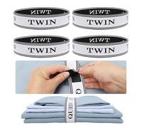Bed Sheet Organizer Bands with Hook and Loop Adjustable Sheet Organizers and Storage Label Bands for Linen Closet-Elastic Bedding Sheet Keeper Straps for Bedsheet Sets (Twin 4PCs)