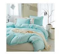 Bed sheet set Duvet Cover Fringe Trim Deisgn Furball Tasseles Bedding Set Hairball Tassel Bed Cover Sets Soft King=Size Duvet Cover bed linings (Color : A-1, Size : Queen 3 pcs set)