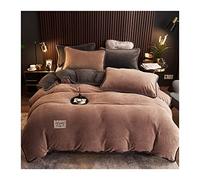 Bed sheet set Flannel Quilt Cover Solid Color Duvet Cover Soft Warm Coral Fleece Blanket Thick Quilt Cover Throw Mechanical Wash bed linings (Color : F, Size : 1pcs 200x230cm)