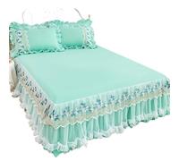 bed sheet skirt 1 Piece Lace Bed Skirt + 2 Pillowcases Bedding Bedspreads Sheet Pink Set For Girl Cover for bed decoration(3,180x220cm 3pcs)