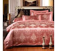 Bed Sheets Set Bedding Sets Double Size, Cotton Double Duvet Covers Set White, Bedding Set King Size Gold, Luxury Bedding Set Double Duvet Covers Set Silk Cotton Luxury Satin Jacquard Twin King Size (