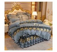 Bed Sheets Set, Plush Soft Warm Crystal Velvet Princess Lace Bedding Set Luxury 1/3Pcs Duvet/Quilt Cover Pillowcases Home Textile(F,1pcs Cover 240X220cm)