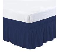 Bed Skirt 1PC Elastic Bed Ruffles Bedskirt Soft Comfortable Wrap Around Fade Resistant BedCover Without Surface Couvre Lit Protector(M,Full 190.5x137x40cm)