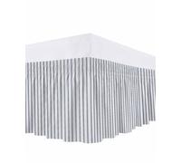 Bed Skirt Blue Stripe Bed Skirt 18 Inch Drop Vertical Striped Elastic Wrap Around Bed Skirt Dust Ruffle for Cal King Size Bed