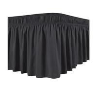 Bed Skirt Cotton Easy To Bed Skirt Elastic Skirts Fit use for Non-fading Ruffles Wrinkle Fade Resistant Fabric Uso apto para Queen Beds(Black,S)