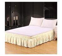 Bed Skirt Elastic Bed Ruffles Bed Skirt Soft Comfortable Wrap Around Fade Resistant Solid Color Bed Skirts Twin Full Queen King Size(Yellow,W150XL200CM)