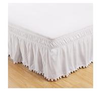 Bed Skirt Hotel Bed Skirt Wrap Around Elastic Shirts Without Surface WrinkleTwin/Full/Queen/King Size 40cm Height Home Decor(White,Queen 60x80x16inch)