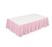 Bed Skirt Mini Crib Elastic Bed Ruffle Bed Skirt Soft Comfortable Wrap Around Fade Resistant Home Hotel Bedroom Decorations Supplies(Pink)