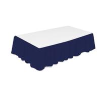 Bed Skirt Mini Crib Elastic Bed Ruffle Bed Skirt Soft Comfortable Wrap Around Fade Resistant Home Hotel Bedroom Decorations Supplies(Dark Blue)