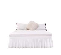 Bed Skirt Pretty Comfort Ruffles Bed Skirts With Double Layers Elastic Belts-Wrinkle & Fade Resistant Fabric-15 and 18 Inch Drop(White,120x200x48cm)