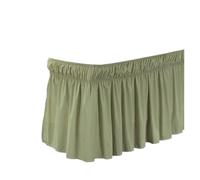 Bed Skirt Pretty Comfort Ruffles Bed Skirts With Double Layers Elastic Belts-Wrinkle & Fade Resistant Fabric-15 and 18 Inch Drop(Vanilla,Queen 150x200x38cm)