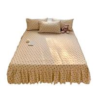 Bed Skirt Printed Bed Skirt Three Piece Set All Season Universal Ruffle Edge Single Cover Soft Comfortable Bedding Bedspreads(Color 23,120x200cm 3pcs)
