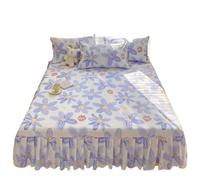 Bed Skirt Printed Bed Skirt Three Piece Set All Season Universal Ruffle Edge Single Cover Soft Comfortable Bedding Bedspreads(Color 13,200x220cm 3pcs)