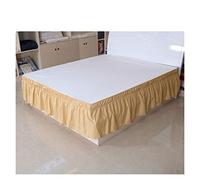 Bed Skirt Solid Color Bedspread On The Bed Decoration Hotel With Ruffles Full Surround Warm Skirt 2 Places 40cm Height Home(CQ002-13,150X200x40cm)