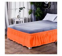 Bed Skirt Solid Color Bedspread On The Bed Decoration Hotel With Ruffles Full Surround Warm Skirt 2 Places 40cm Height Home(CQ002-22,120X200x40cm)