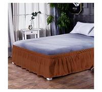 Bed Skirt Solid Color Bedspread On The Bed Decoration Hotel With Ruffles Full Surround Warm Skirt 2 Places 40cm Height Home(CQ002-33,150X200x40cm)