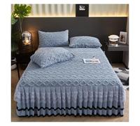 Bed Skirt Warm Velvet Bedspread Machine Washable Sheets Bed with Elastic Band for Queen King Size Lace Bed Cover For use in the bedroom(03,1pcs 180x220cm)