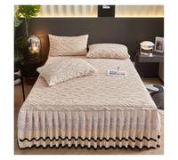 Bed Skirt Warm Velvet Bedspread Machine Washable Sheets Bed with Elastic Band for Queen King Size Lace Bed Cover For use in the bedroom(05,1pcs 180x220cm)