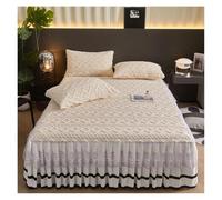 Bed Skirt Warm Velvet Bedspread Machine Washable Sheets Bed with Elastic Band for Queen King Size Lace Bed Cover For use in the bedroom(06,74x48pillowcaseX2)