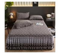 Bed Skirt Warm Velvet Bedspread Machine Washable Sheets Bed with Elastic Band for Queen King Size Lace Bed Cover For use in the bedroom(01,1pcs 200x220cm)