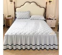 Bed Skirt with 17 In Drop Ruffle Platform Machine Washable Soft Breathable Bedskirt with 2 Pillowcases for Bedroom Decoration Easy to Install