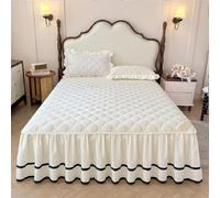Bed Skirt with 17 In Drop Ruffle Platform Machine Washable Soft Breathable Bedskirt with 2 Pillowcases for Bedroom Decoration Easy to Install