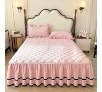 Bed Skirt with 17 In Drop Ruffle Platform Machine Washable Soft Breathable Bedskirt with 2 Pillowcases for Bedroom Decoration Easy to Install