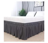Bed Skirts,Elastic Bed Ruffles Bed Skirt Soft Comfortable Wrap Around Fade Resistant Solid Color Bed Skirts Twin Full Queen King Size(Color : Blue, Size : W200XL220CM)(Dark Gray,W120XL200CM)