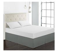 Bed Skirts,Solid Color Bed Skirt Wrap Household Brushed Cover Spread for Dust Home Decor Queen King Size(Color : White, Size : T 99X190cm)(Dark Gray,Q 153X203cm)