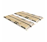 Vidaxl Slatted Bed Bases 2 Pcs With 28 Slats 7 Zones 70X200 Cm