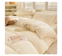 Bed, Soft Queen Size Bedding Set 4pcs, Solid Colour Duvet Cover Flat Sheets Pillowcase Zipper Closure