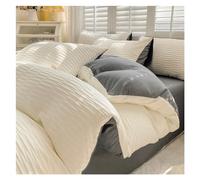 Bed, Soft Queen Size Bedding Set 4pcs, Solid Colour Duvet Cover Flat Sheets Pillowcase Zipper Closure