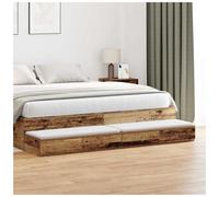 Bed Storage Bench 180x36.5x16.5cm Old Wood Engineered Wood 2 Drawers Seat/Step.