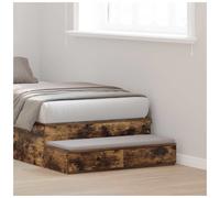 Bed Storage Drawers Smoked Oak 100 x 36.5 x 16.5 cm Engineered Wood 2-Drawer Low