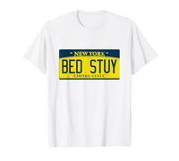 Bed Stuy Brooklyn NY New York Neighborhood License Plate Value Graphic T-Shirt, Men, White, S