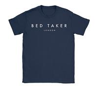 Bed Taker London Mens T-Shirt Large Navy Funny Joke Parody Designer Sleep Dad Husband Gift