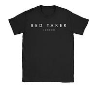 Bed Taker London Mens T-Shirt Medium Black Funny Joke Parody Designer Sleep Dad Husband Gift
