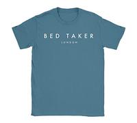 Bed Taker London Mens T-Shirt Medium Denim Funny Joke Parody Designer Sleep Dad Husband Gift