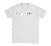 Bed Taker London Mens T-Shirt XX-Large White Funny Joke Parody Designer Sleep Dad Husband Gift