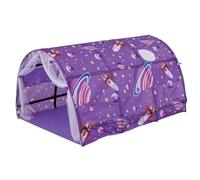 Bed Tent 55x39.4x31.5in Oxford Cloth Safe & Fun Planet Themed Full Size Bed Tent Portable Kids Play Tunnel with Net Curtain for Indoor Home