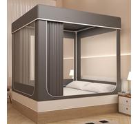 Bed Tent Canopy - Portable 80% Blackout Sleeping Tent with 3 Doors, Breathable Design for Private Space, Ideal for Kids and Adults,Grey,Double(1.5mx2m)