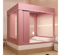 Bed Tent Canopy - Portable 80% Blackout Sleeping Tent with 3 Doors, Breathable Design for Private Space, Ideal for Kids and Adults,Pink,Double(1.5mx2m)