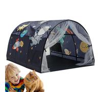 Bed Tent for Kids - 140x100x80cm Pooop Up Canopy Sleeping Tent, Privacy Dream Space for Boys Girls, Mesh Window Design for Indoor Bunk Single Beds | Child Safety Wind Light Blocking Room Decor