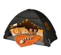 Bed Tent Full Size for Girls & Boys - Indoor Privacy Toddler Sleeping Teepee with Blackout Design, Breathable Portable Bed Tent for Drafty Rooms, Cottage Floor Camping (Full Black)